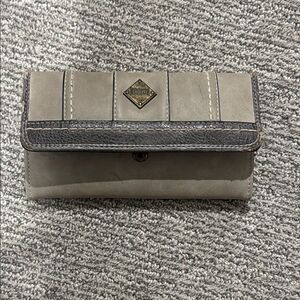 Concept Gray and Black Wallet with Fold-Over Design